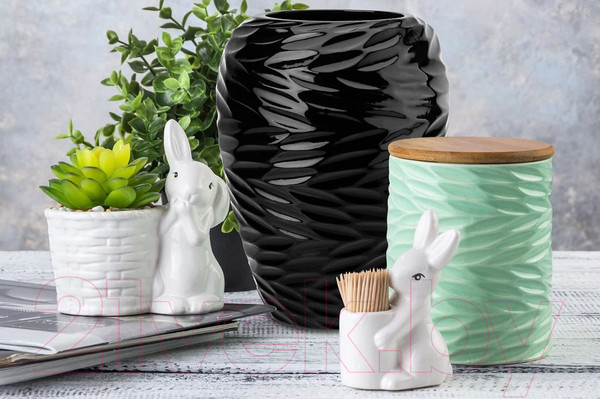 Изображение товара Ваза Elan Gallery Листья Ивы / 350128 (черный)