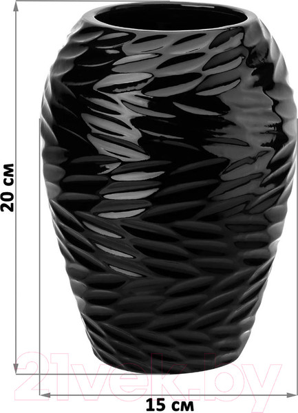 Изображение товара Ваза Elan Gallery Листья Ивы / 350128 (черный)