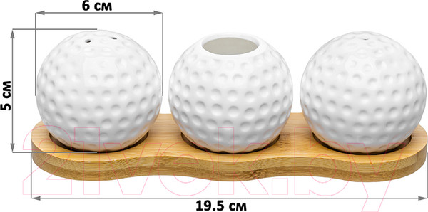 Изображение товара Набор для специй Elan Gallery Сфера с держателем для зубочисток / 540089