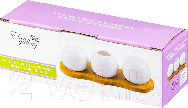 Изображение товара Набор для специй Elan Gallery Айсберг волны с держателем для зубочисток / 540357
