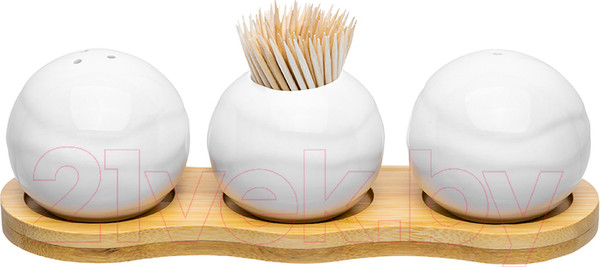 Изображение товара Набор для специй Elan Gallery Айсберг волны с держателем для зубочисток / 540357