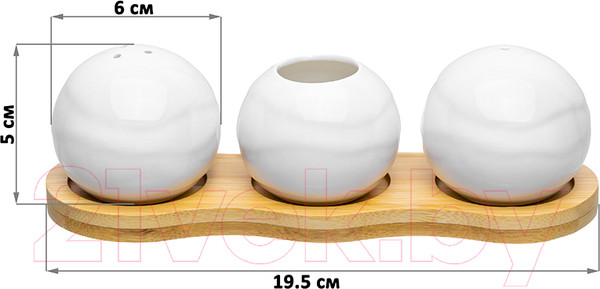 Изображение товара Набор для специй Elan Gallery Айсберг волны с держателем для зубочисток / 540357