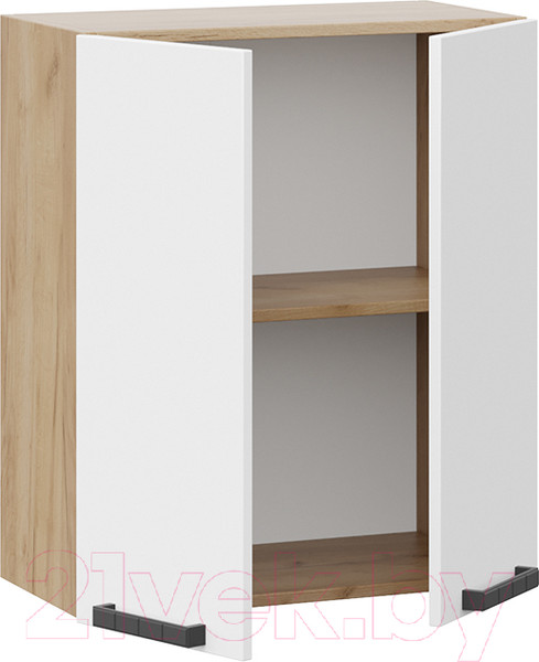 Изображение товара Шкаф навесной для кухни ТриЯ Детройт 1В6 исп. 2 (дуб крафт золотой/белый глянец)