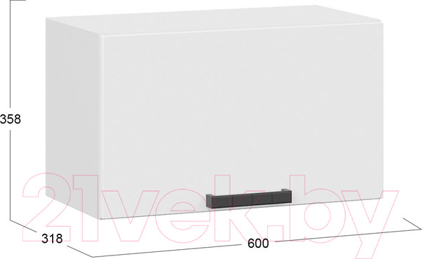 Изображение товара Шкаф под вытяжку ТриЯ Детройт 1В6Г исп. 2  (белый/белый глянец)