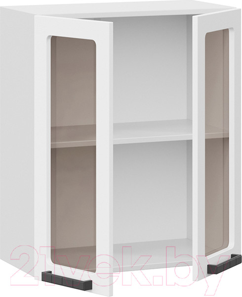 Изображение товара Шкаф навесной для кухни ТриЯ Детройт 1В6С исп. 2 (белый/белый глянец)