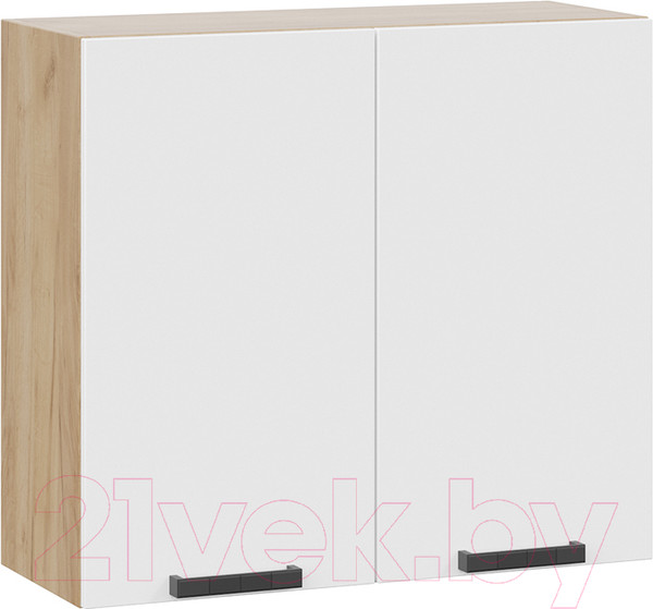 Изображение товара Шкаф навесной для кухни ТриЯ Детройт 1В8 исп. 2 (дуб крафт золотой/белый глянец)