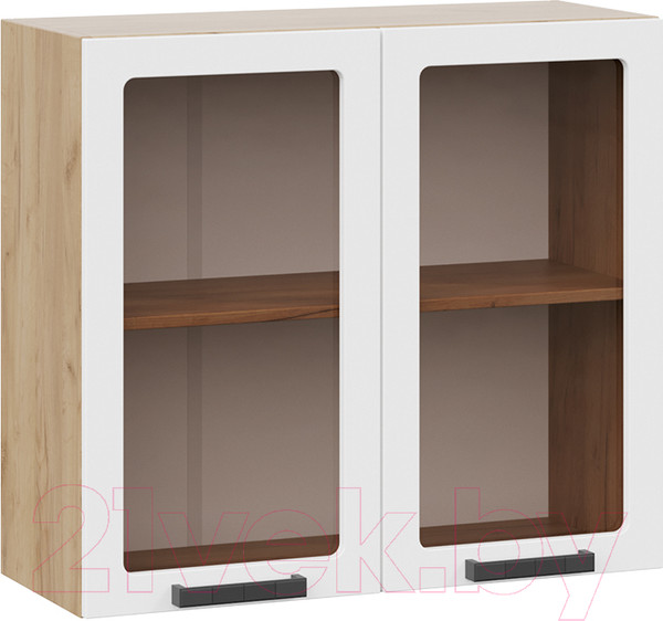 Изображение товара Шкаф навесной для кухни ТриЯ Детройт 1В8С исп. 2  (дуб крафт золотой/белый глянец)