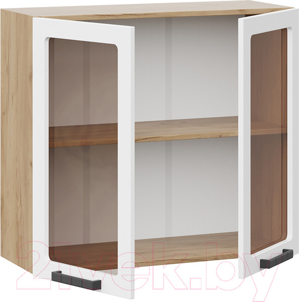 Изображение товара Шкаф навесной для кухни ТриЯ Детройт 1В8С исп. 2  (дуб крафт золотой/белый глянец)