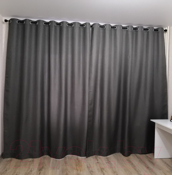 Изображение товара Комплект штор Модный текстиль 06L / 112MT391019 (260x210, 2шт, темно-серый)