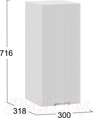 Изображение товара Шкаф навесной для кухни ТриЯ Кимберли 1В3 (белый/сноу)