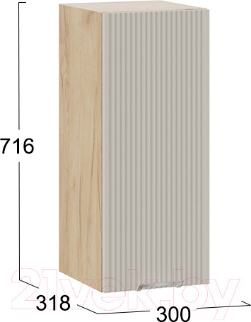 Изображение товара Шкаф навесной для кухни ТриЯ Кимберли 1В3 (дуб крафт золотой/крем)