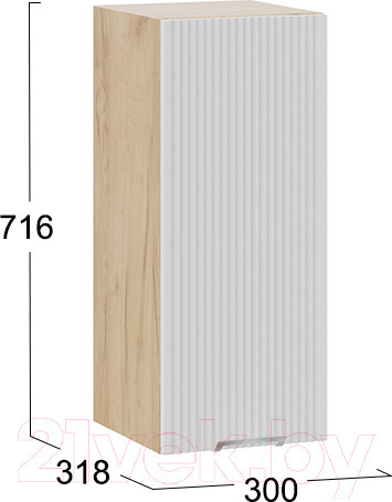 Изображение товара Шкаф навесной для кухни ТриЯ Кимберли 1В3 (дуб крафт золотой/сноу)