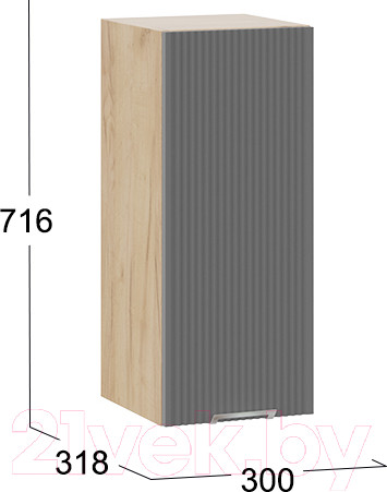 Изображение товара Шкаф навесной для кухни ТриЯ Кимберли 1В3  (дуб крафт золотой/титан)