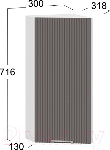 Изображение товара Шкаф навесной для кухни ТриЯ Кимберли 1В3Т (белый/муссон)