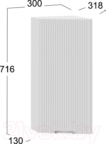 Изображение товара Шкаф навесной для кухни ТриЯ Кимберли 1В3Т (белый/сноу)