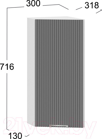 Изображение товара Шкаф навесной для кухни ТриЯ Кимберли 1В3Т  (белый/титан)