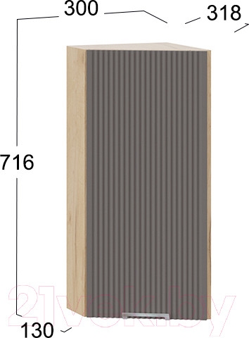 Изображение товара Шкаф навесной для кухни ТриЯ Кимберли 1В3Т (дуб крафт золотой/муссон)