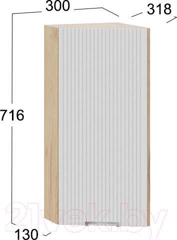 Изображение товара Шкаф навесной для кухни ТриЯ Кимберли 1В3Т (дуб крафт золотой/сноу)