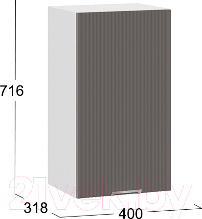 Изображение товара Шкаф навесной для кухни ТриЯ Кимберли 1В4 (белый/муссон)