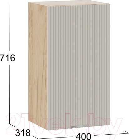 Изображение товара Шкаф навесной для кухни ТриЯ Кимберли 1В4 (дуб крафт золотой/крем)