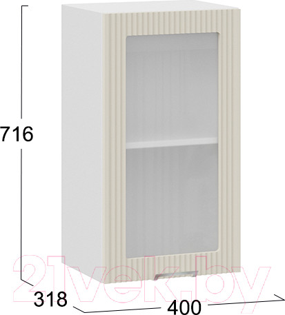 Изображение товара Шкаф навесной для кухни ТриЯ Кимберли 1В4С (белый/крем)