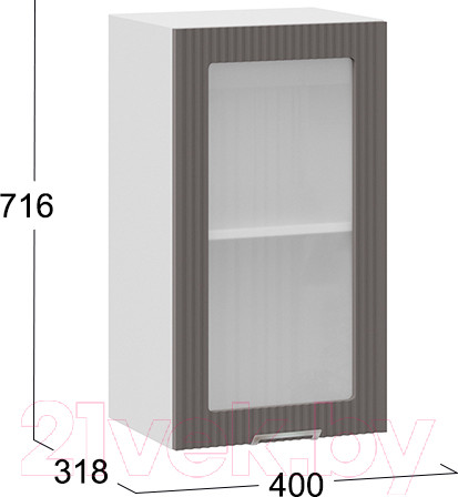 Изображение товара Шкаф навесной для кухни ТриЯ Кимберли 1В4С (белый/муссон)