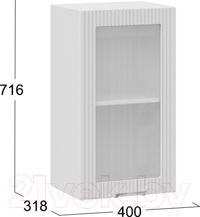 Изображение товара Шкаф навесной для кухни ТриЯ Кимберли 1В4С (белый/сноу)