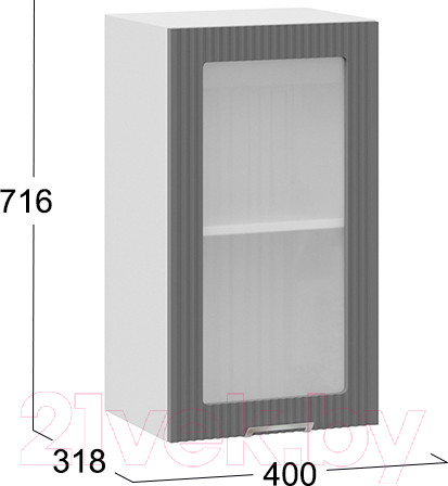 Изображение товара Шкаф навесной для кухни ТриЯ Кимберли 1В4С  (белый/титан)