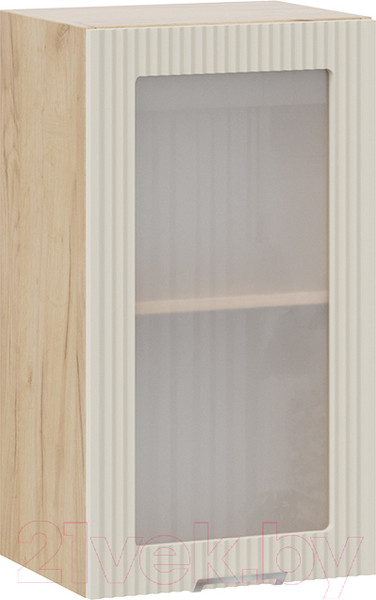 Изображение товара Шкаф навесной для кухни ТриЯ Кимберли 1В4С  (дуб крафт золотой/крем)