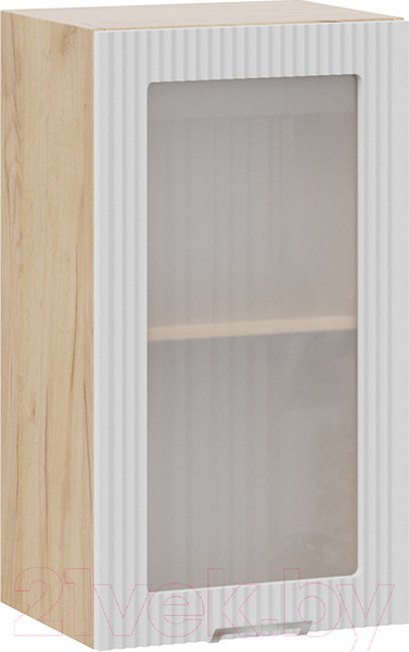 Изображение товара Шкаф навесной для кухни ТриЯ Кимберли 1В4С (дуб крафт золотой/сноу)