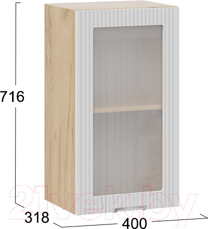 Изображение товара Шкаф навесной для кухни ТриЯ Кимберли 1В4С (дуб крафт золотой/сноу)