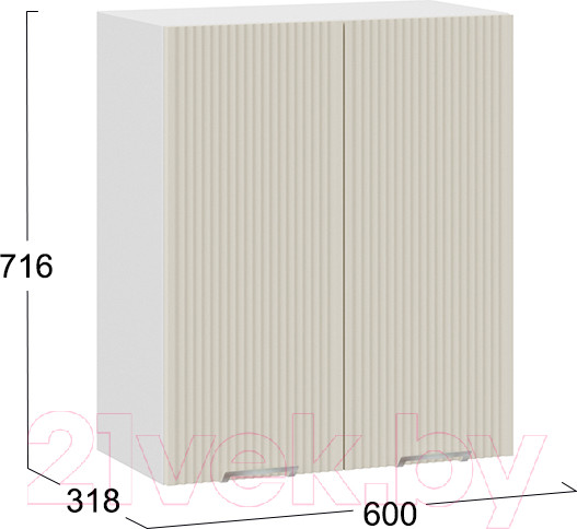 Изображение товара Шкаф навесной для кухни ТриЯ Кимберли 1В6 (белый/крем)