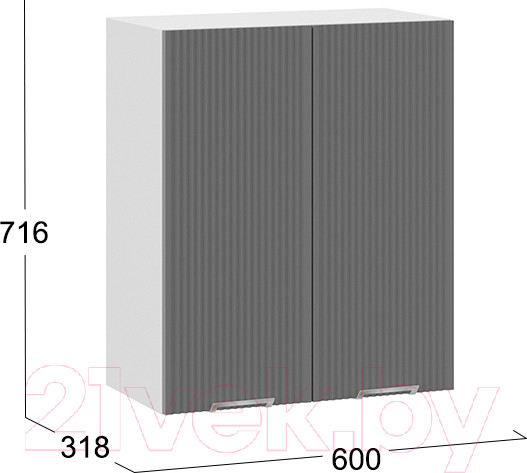 Изображение товара Шкаф навесной для кухни ТриЯ Кимберли 1В6 (белый/титан)