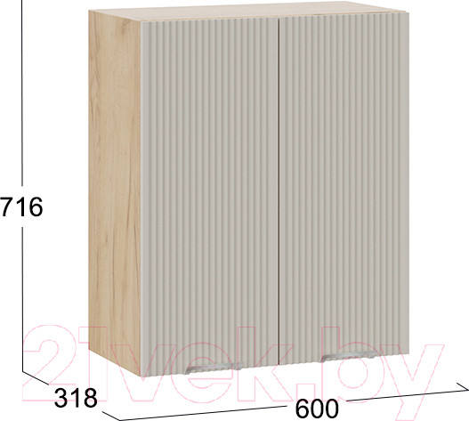 Изображение товара Шкаф навесной для кухни ТриЯ Кимберли 1В6 (дуб крафт золотой/крем)