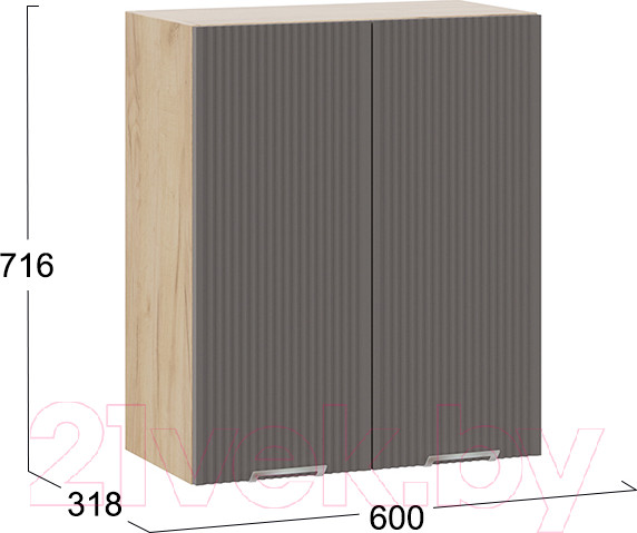 Изображение товара Шкаф навесной для кухни ТриЯ Кимберли 1В6 (дуб крафт золотой/муссон)