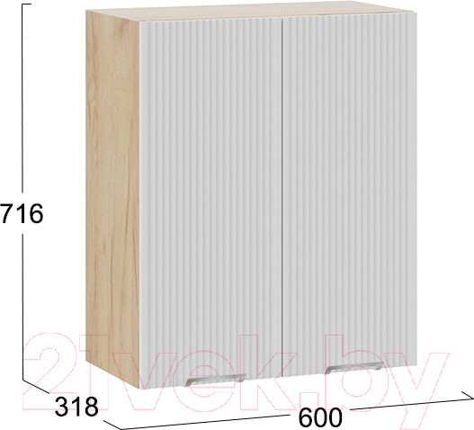 Изображение товара Шкаф навесной для кухни ТриЯ Кимберли 1В6  (дуб крафт золотой/сноу)