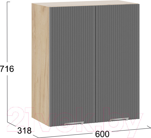 Изображение товара Шкаф навесной для кухни ТриЯ Кимберли 1В6 (дуб крафт золотой/титан)