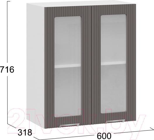Изображение товара Шкаф навесной для кухни ТриЯ Кимберли 1В6С (белый/муссон)