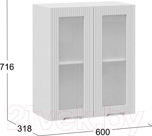Изображение товара Шкаф навесной для кухни ТриЯ Кимберли 1В6С (белый/сноу)