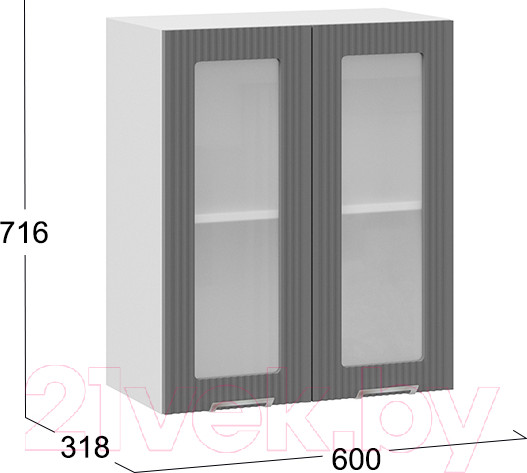 Изображение товара Шкаф навесной для кухни ТриЯ Кимберли 1В6С (белый/титан)