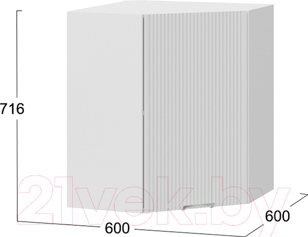 Изображение товара Шкаф навесной для кухни ТриЯ Кимберли 1В6У (белый/сноу)