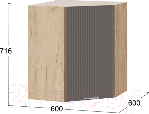 Изображение товара Шкаф навесной для кухни ТриЯ Кимберли 1В6У (дуб крафт золотой/муссон)
