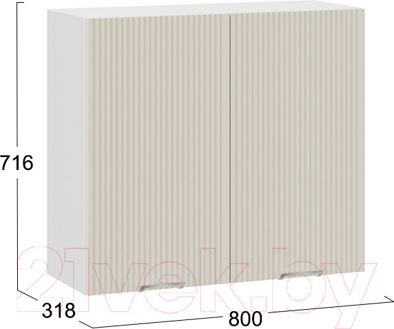 Изображение товара Шкаф навесной для кухни ТриЯ Кимберли 1В8 (белый/крем)