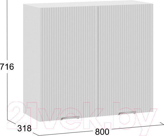 Изображение товара Шкаф навесной для кухни ТриЯ Кимберли 1В8 (белый/сноу)