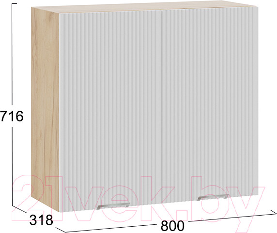 Изображение товара Шкаф навесной для кухни ТриЯ Кимберли 1В8  (дуб крафт золотой/сноу)