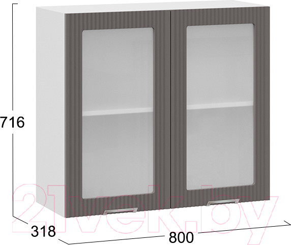 Изображение товара Шкаф навесной для кухни ТриЯ Кимберли 1В8С (белый/муссон)