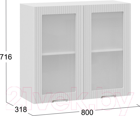 Изображение товара Шкаф навесной для кухни ТриЯ Кимберли 1В8С (белый/сноу)