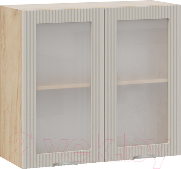 Изображение товара Шкаф навесной для кухни ТриЯ Кимберли 1В8С (дуб крафт золотой/крем)