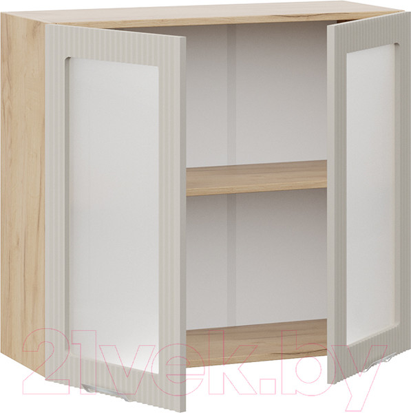 Изображение товара Шкаф навесной для кухни ТриЯ Кимберли 1В8С (дуб крафт золотой/крем)