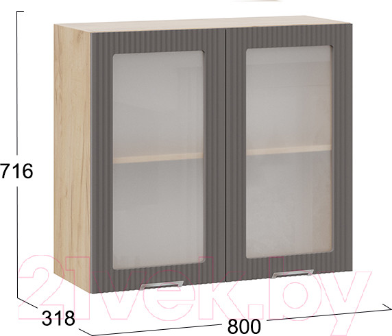 Изображение товара Шкаф навесной для кухни ТриЯ Кимберли 1В8С (дуб крафт золотой/муссон)